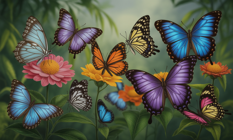 Quelles couleurs caractérisent la beauté des papillons multicolores ?